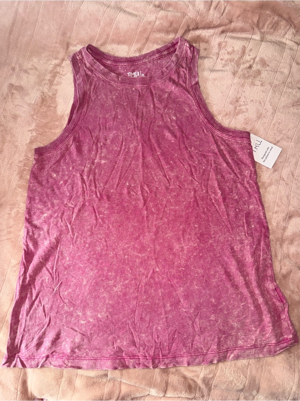 Time and Tru Vintage Wash Berry Tank Top